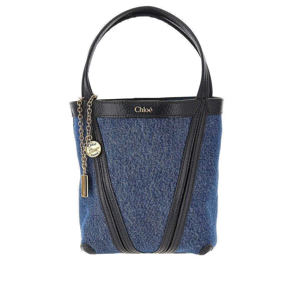 Chloe' Small Chloé Spin Denim And Leather Bag